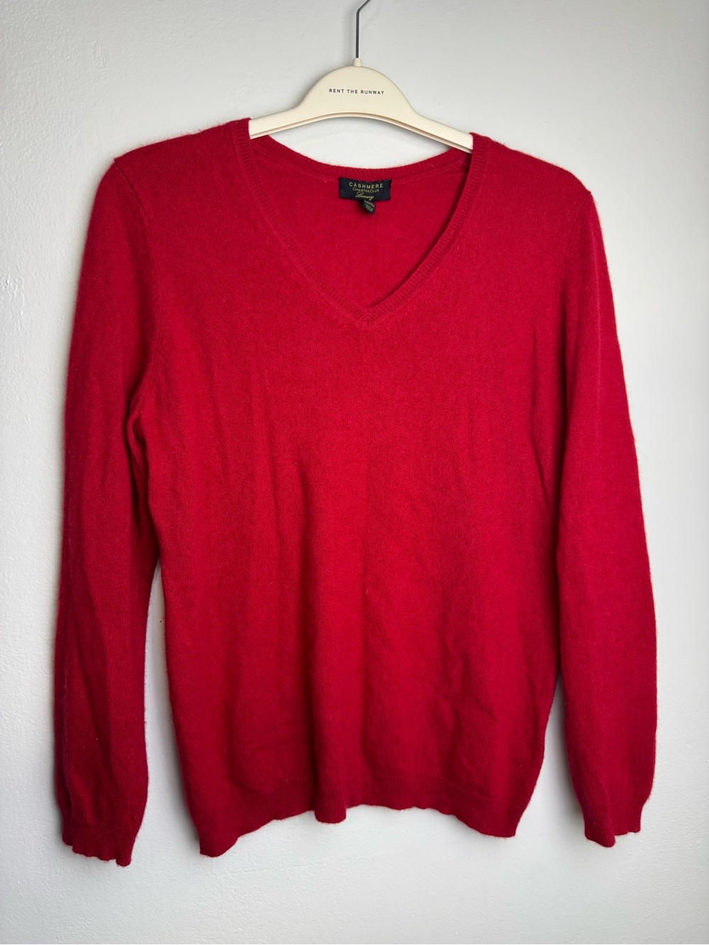 Charter Club Red V-Neck Cashmere Sweater